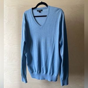 Sky blue silk cotton cashmere sweater